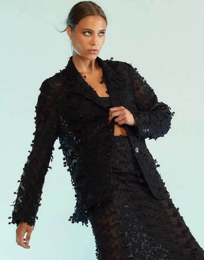 3d Embroidered Tulle Blazer 8211 Black Women Cynthia Rowley Jackets and Coats 3d Embroidered Tulle Blazer 8211 Black Women Cynthia Rowley Jackets and Coats