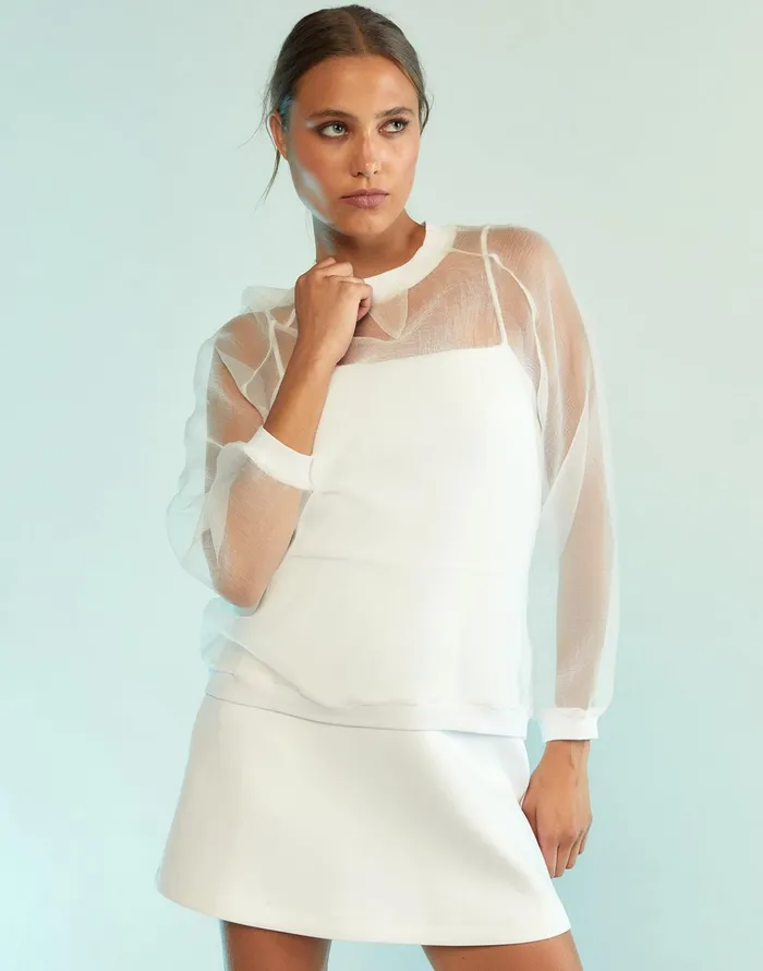 A Breeze Pullover 8211 White Women Cynthia Rowley Tops