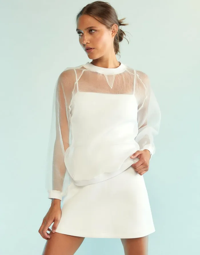 A Breeze Pullover 8211 White Women Cynthia Rowley Tops