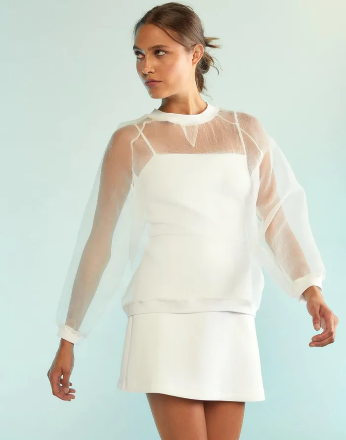 A Breeze Pullover 8211 White Women Cynthia Rowley Tops