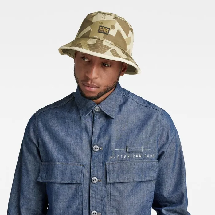 Accessories Men GStar RAW Allover Arrow Camo Bucket Hat Light Moss Raw Arrow Camo