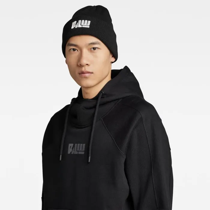 Accessories Men GStar RAW Effo RAW Artwork Long Beanie Dark Black