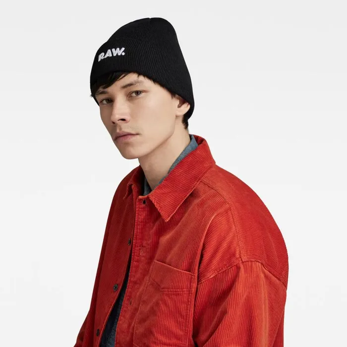 Accessories Men GStar RAW Effo Raw Long Beanie Dark Black