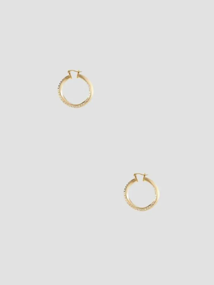 Accessories Women Marciano GoldTone And CZ Twisted Hoop Earrings Yellow Gold