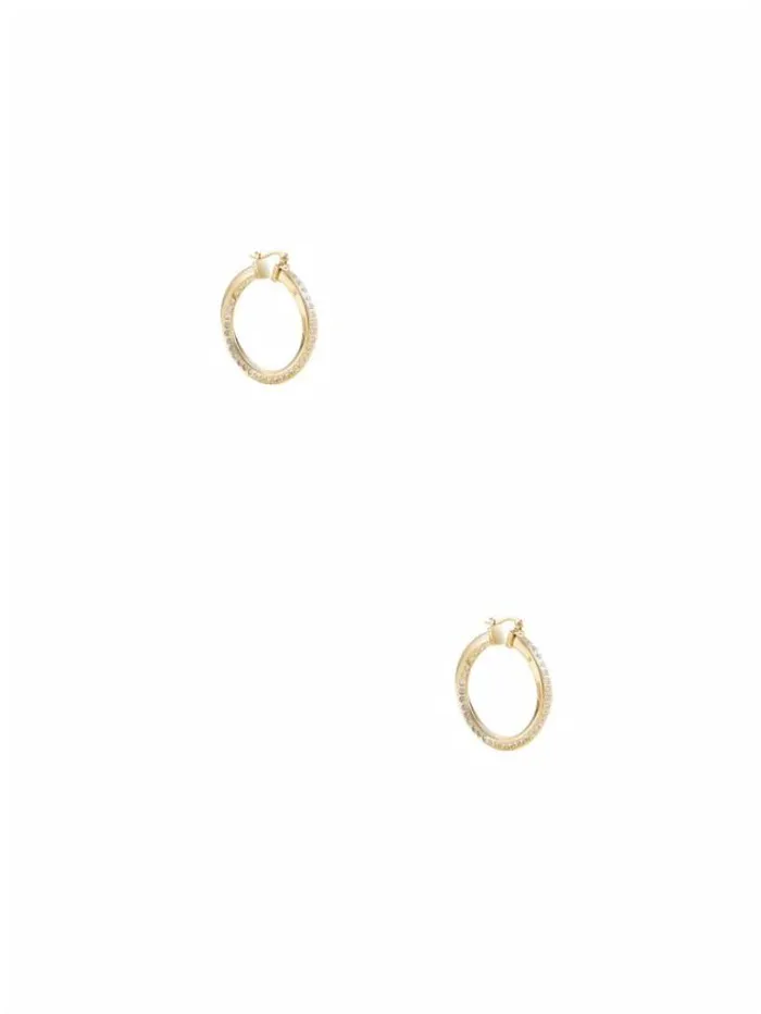 Accessories Women Marciano GoldTone And CZ Twisted Hoop Earrings Yellow Gold Accessories Women Marciano GoldTone And CZ Twisted Hoop Earrings Yellow Gold