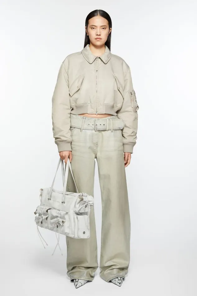 Acne Studios Bomber Jacket Fog Grey Woman Outerwear