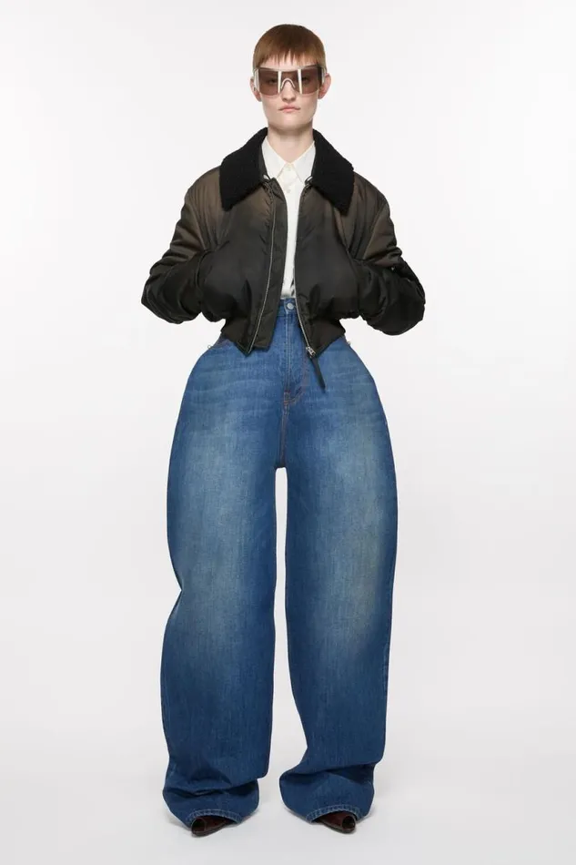 Acne Studios Bomber Jacket Furry Collar Dark Brown Woman Outerwear