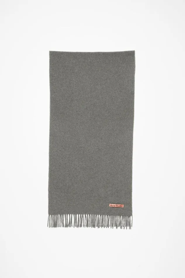 Acne Studios Cashmere Fringe Scarf 8211 Narrow Grey Melange Woman Scarves