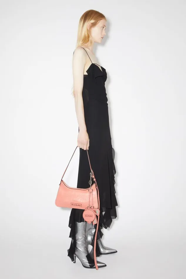 Acne Studios Coin Wallet And Bow Mirror Salmon Pink Woman Small Leather Goods