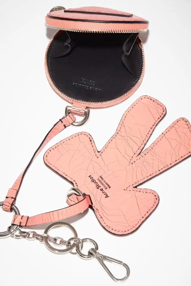 Acne Studios Coin Wallet And Bow Mirror Salmon Pink Woman Small Leather Goods