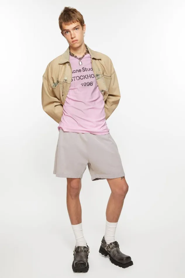 Acne Studios Cotton Shorts Dusty Purple Man Shorts