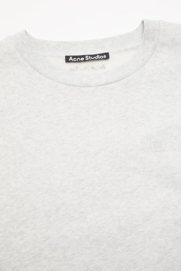 Acne Studios Crew Neck Fleece Sweater Pale Grey Melange Woman Sweatshirts