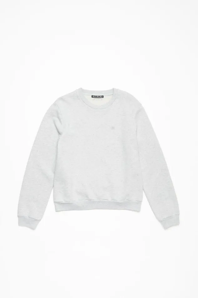 Acne Studios Crew Neck Fleece Sweater Pale Grey Melange Woman Sweatshirts