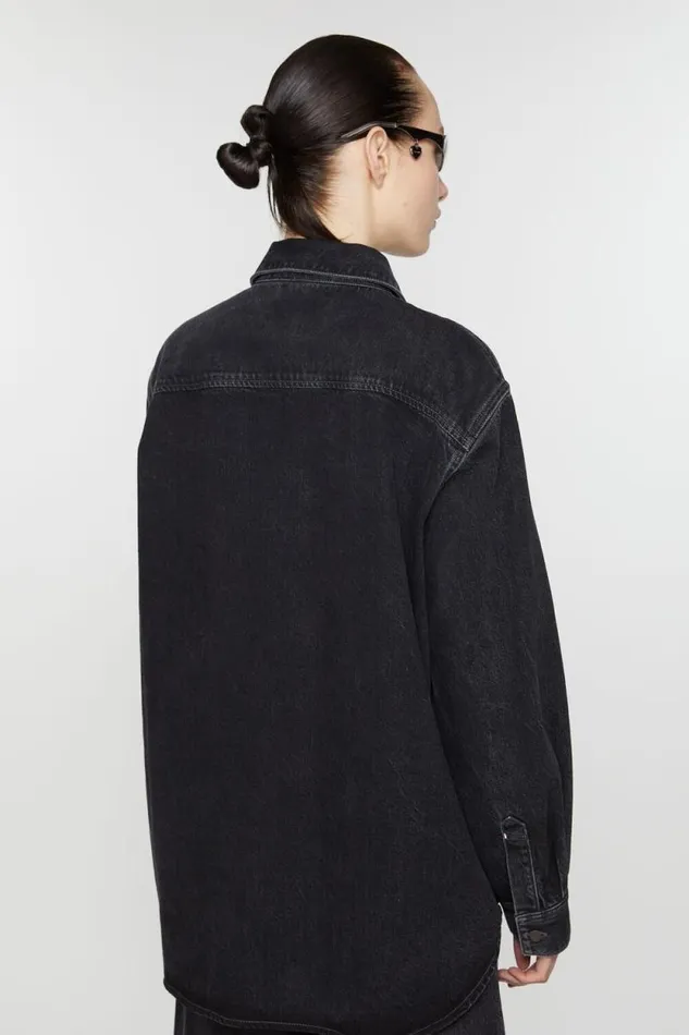 Acne Studios Denim Buttonup Shirt 8211 Relaxed Fit Black Woman Shirts and Blouses