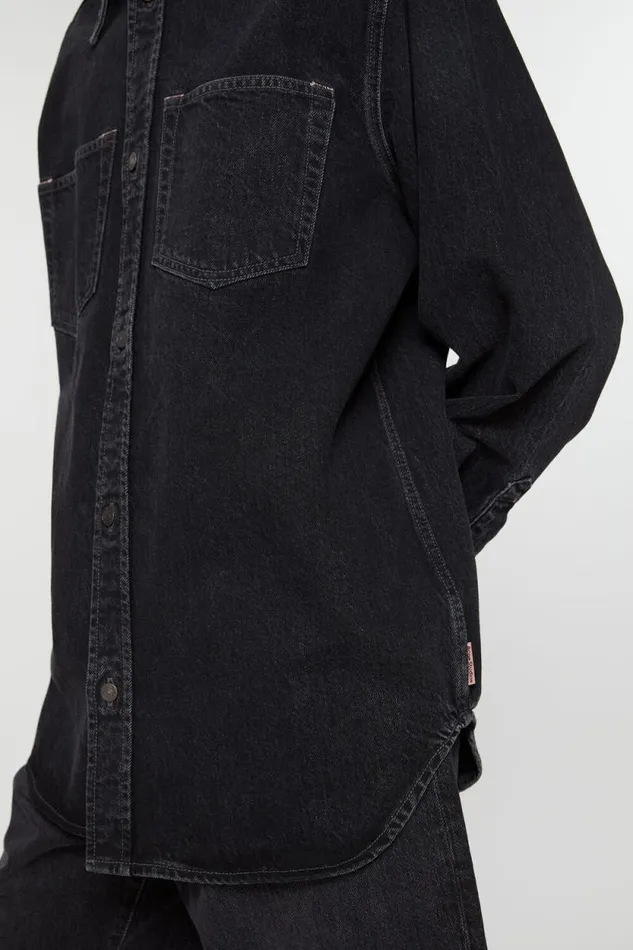 Acne Studios Denim Buttonup Shirt 8211 Relaxed Fit Black Woman Shirts and Blouses