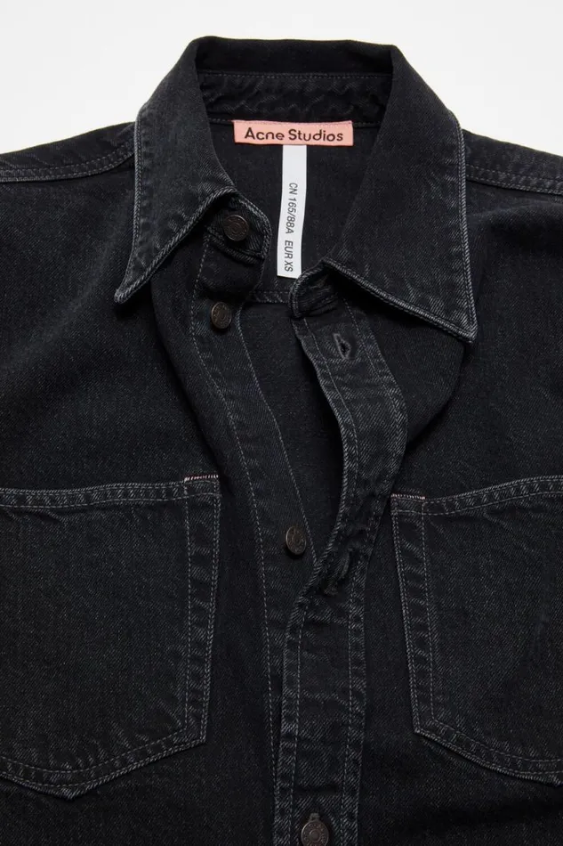 Acne Studios Denim Buttonup Shirt 8211 Relaxed Fit Black Woman Shirts and Blouses