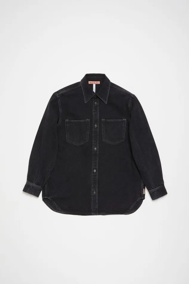 Acne Studios Denim Buttonup Shirt 8211 Relaxed Fit Black Woman Shirts and Blouses
