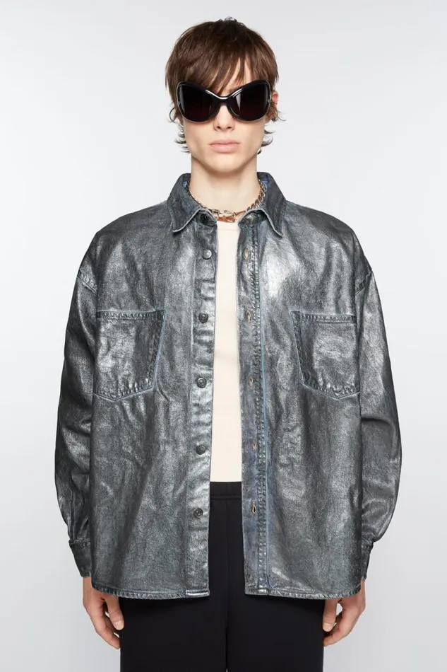 Acne Studios Denim Shirt 8211 Relaxed Fit Silverblue Man Shirts