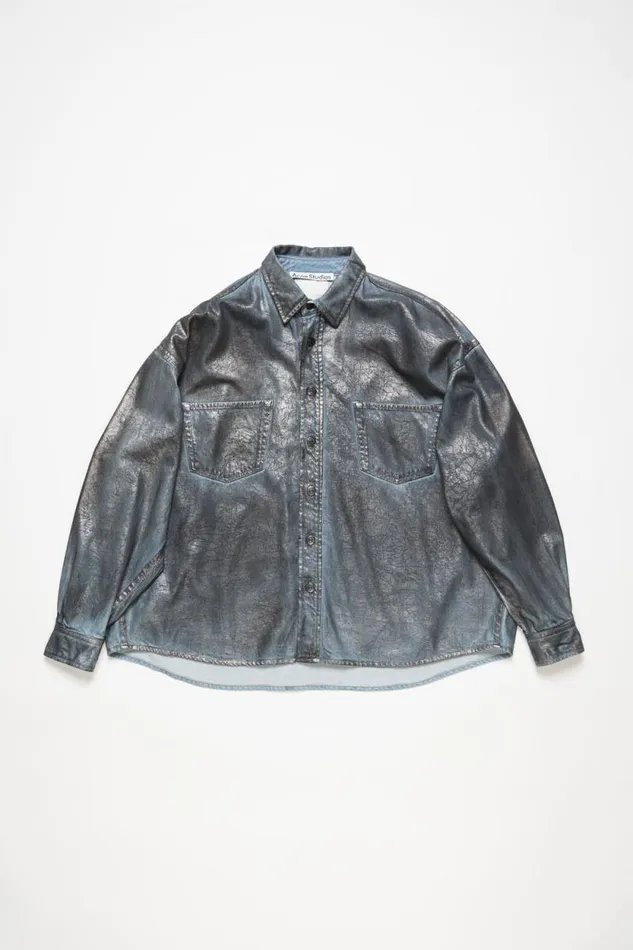 Acne Studios Denim Shirt 8211 Relaxed Fit Silverblue Man Shirts