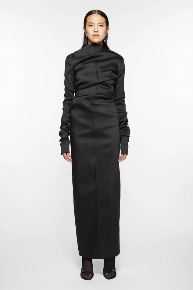 Acne Studios Draped Dress Black Woman Dresses