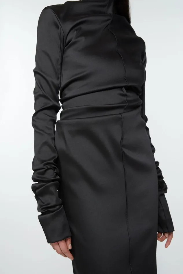 Acne Studios Draped Dress Black Woman Dresses