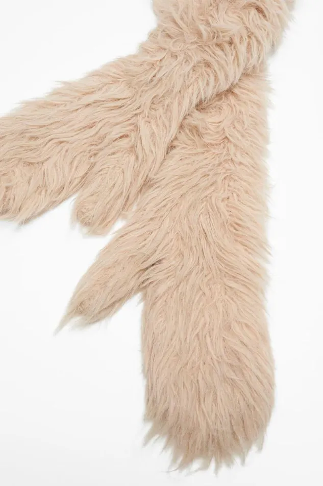 Acne Studios Fluffy Mittens Beige Man Other Accessories