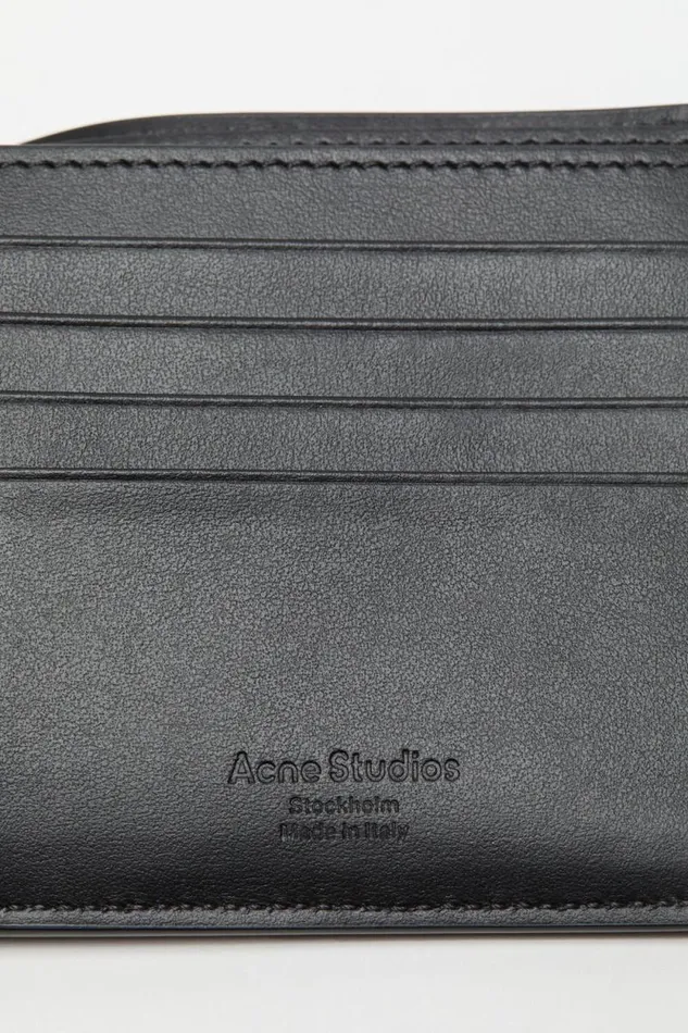 Acne Studios Folded Leather Wallet Dark Brown Man Small Leather Goods