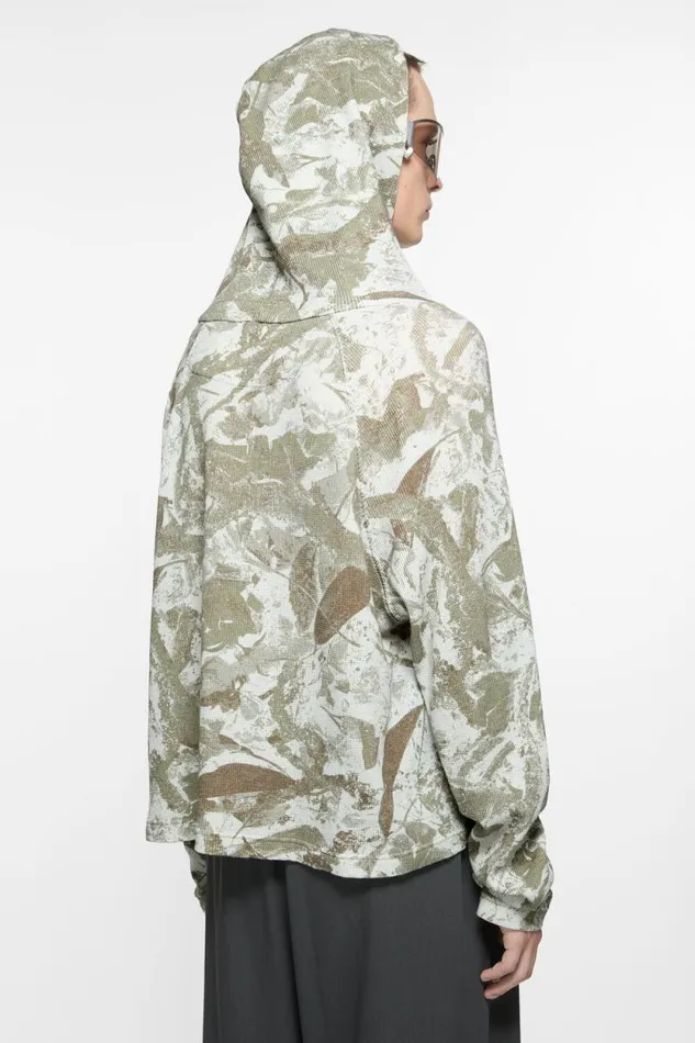 Acne Studios Hooded Sweater Concrete Grey Camo Man Sweatshirts