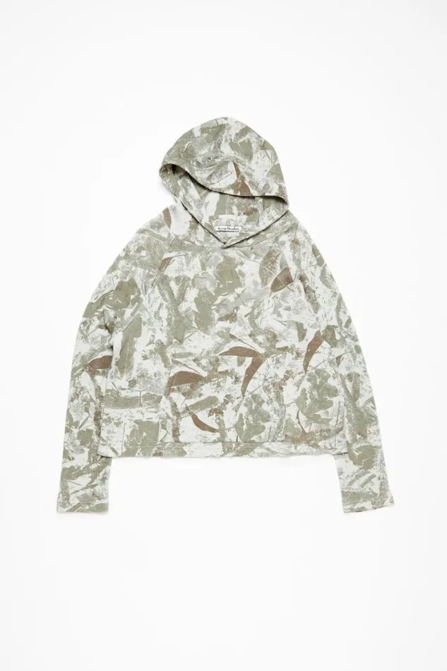 Acne Studios Hooded Sweater Concrete Grey Camo Man Sweatshirts