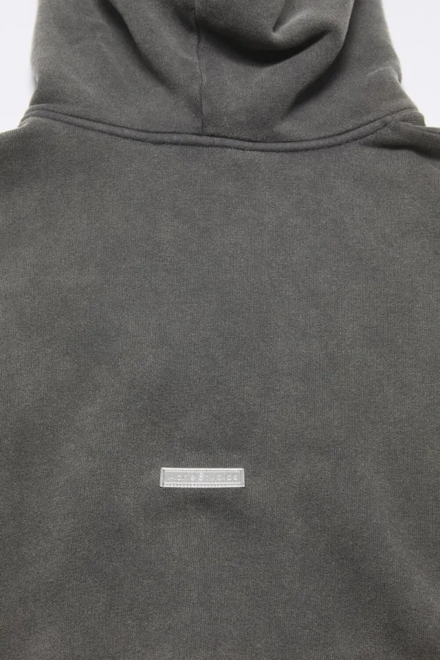 Acne Studios Hooded Sweater Logo Patch Faded Black Woman Sweatshirts