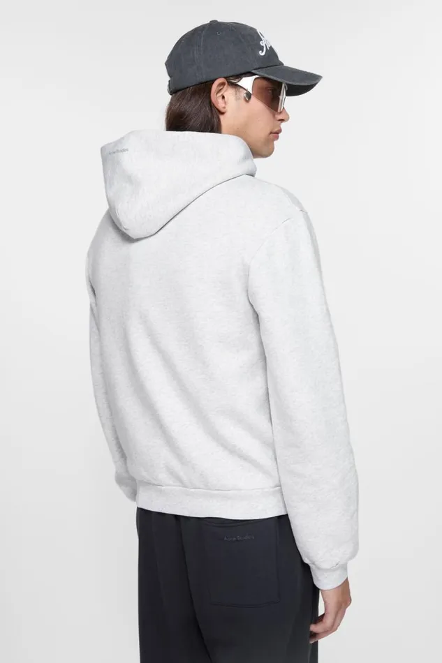 Acne Studios Hooded Zipper Sweater Pale Grey Melange Man Sweatshirts