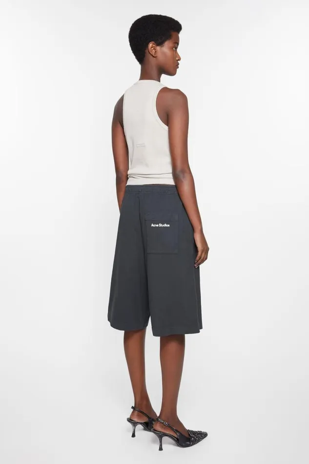 Acne Studios Jersey Shorts Logo Stamp Black Woman Shorts