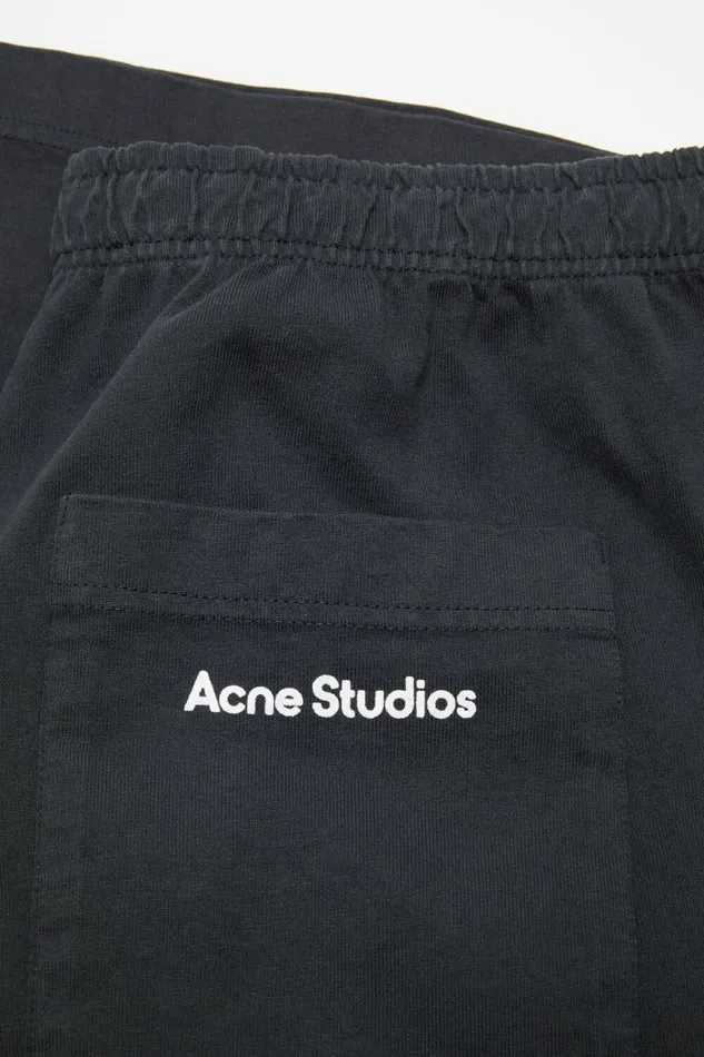 Acne Studios Jersey Shorts Logo Stamp Black Woman Shorts