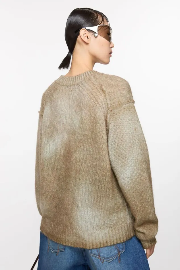 Acne Studios Jumper Sprayed Finish Mushroom Beige Woman Knitwear