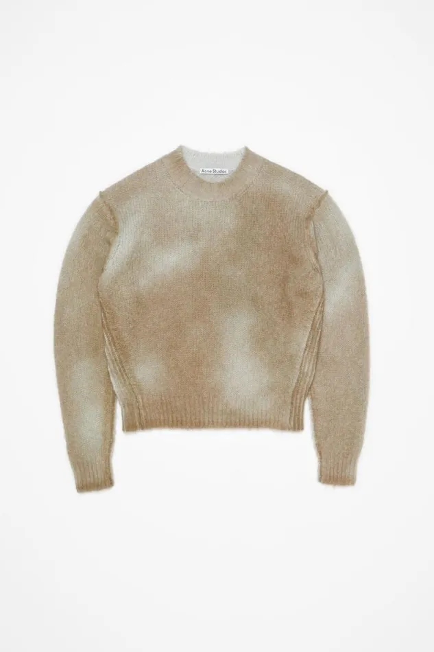 Acne Studios Jumper Sprayed Finish Mushroom Beige Woman Knitwear