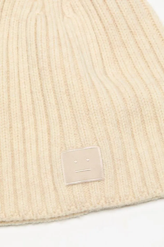Acne Studios Knitted Beanie Oatmeal Melange Woman Hats