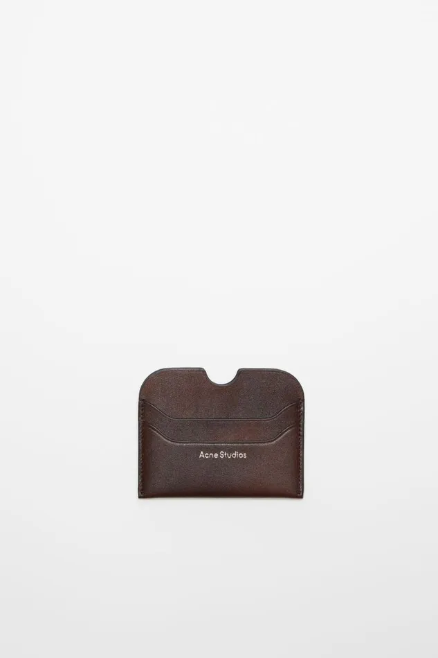 Acne Studios Leather Card Holder Dark Brown Man Small Leather Goods