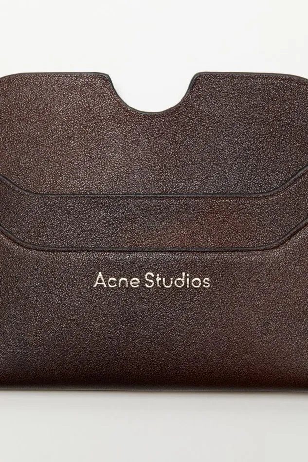 Acne Studios Leather Card Holder Dark Brown Man Small Leather Goods