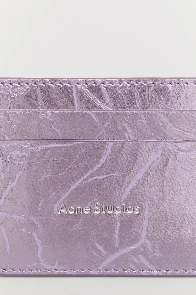 Acne Studios Leather Card Holder Lavender Purple Man Small Leather Goods
