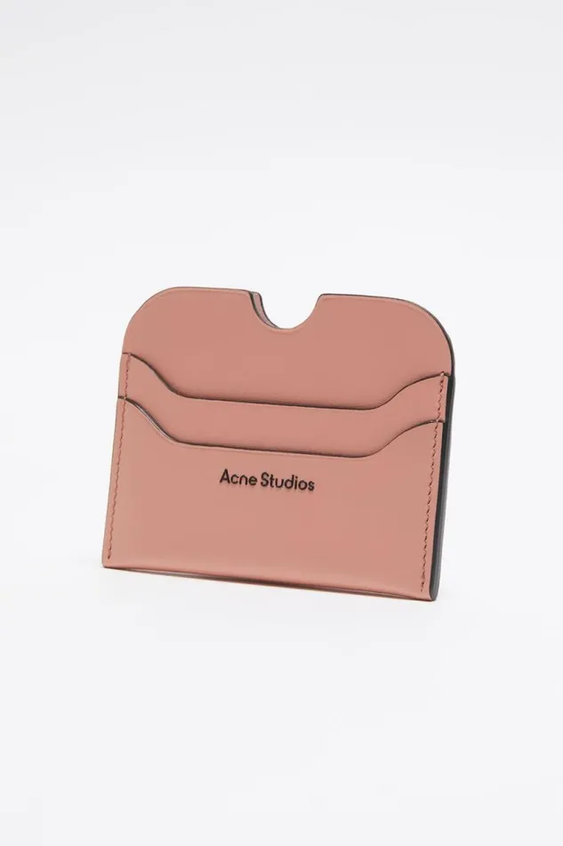 Acne Studios Leather Card Holder Salmon Pink Man Small Leather Goods