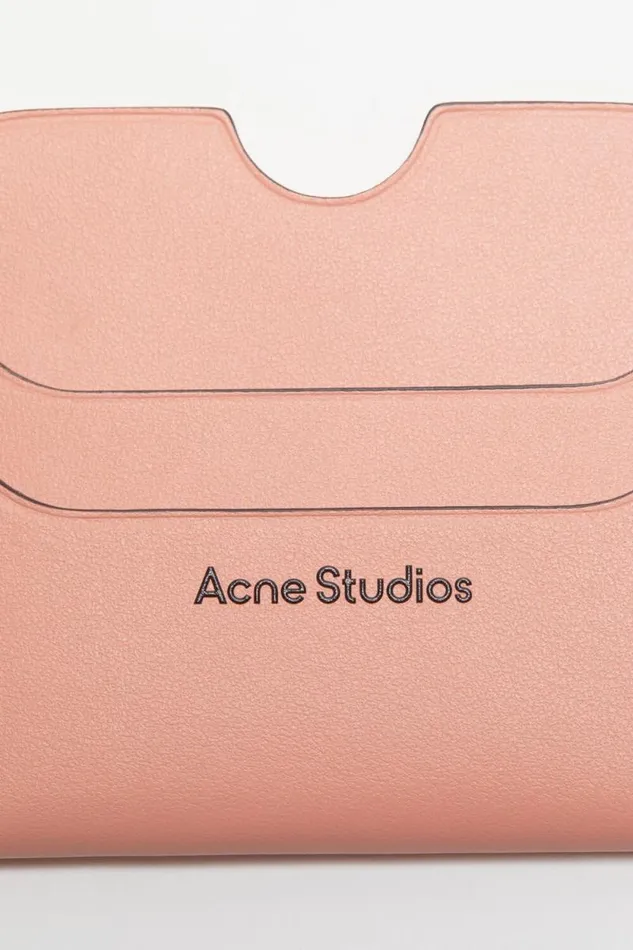 Acne Studios Leather Card Holder Salmon Pink Man Small Leather Goods
