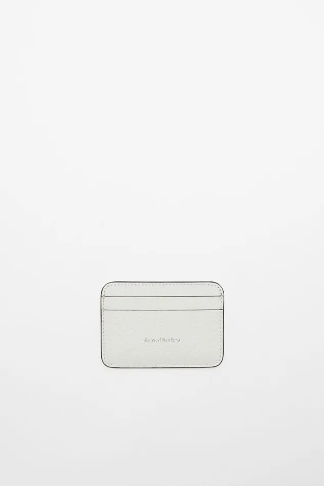 Acne Studios Leather Card Holder White Man Small Leather Goods