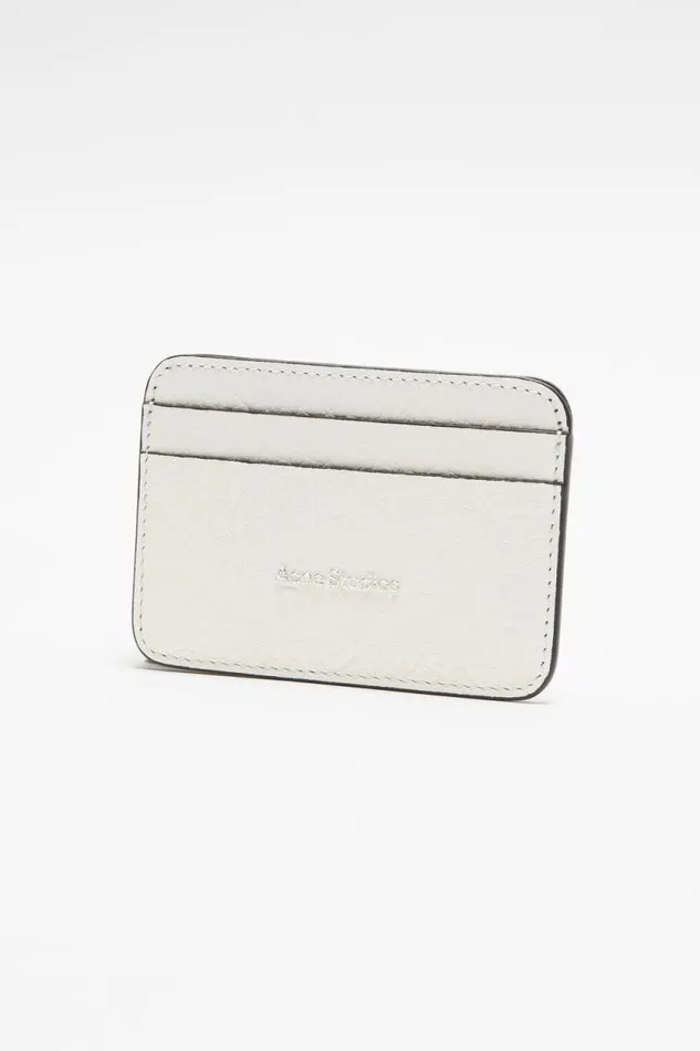 Acne Studios Leather Card Holder White Man Small Leather Goods