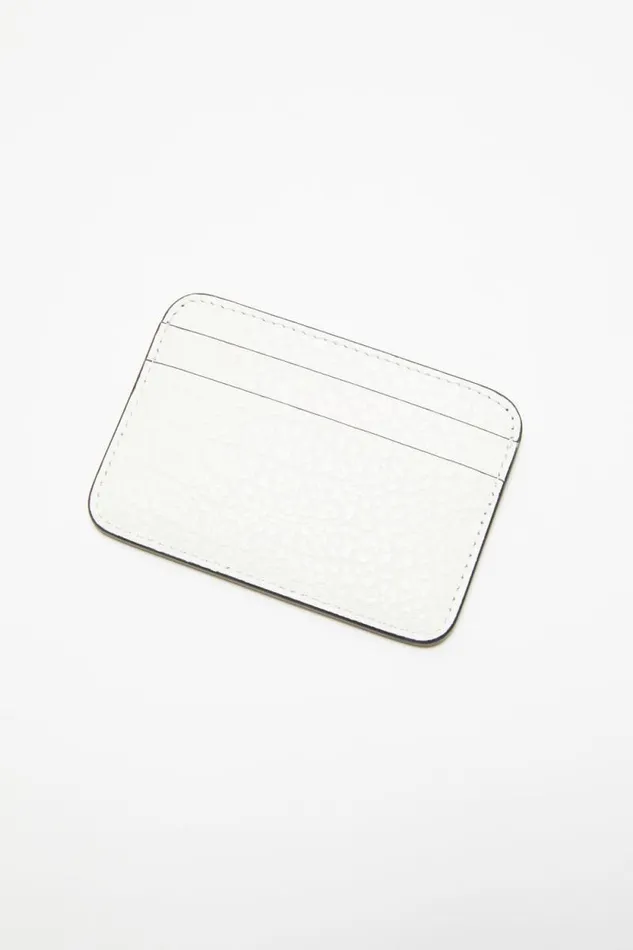 Acne Studios Leather Card Holder White Man Small Leather Goods
