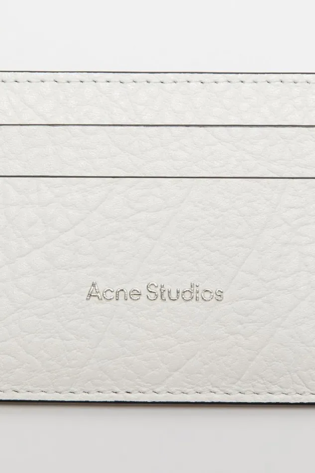 Acne Studios Leather Card Holder White Man Small Leather Goods