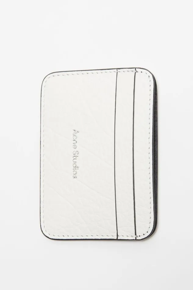 Acne Studios Leather Card Holder White Man Small Leather Goods