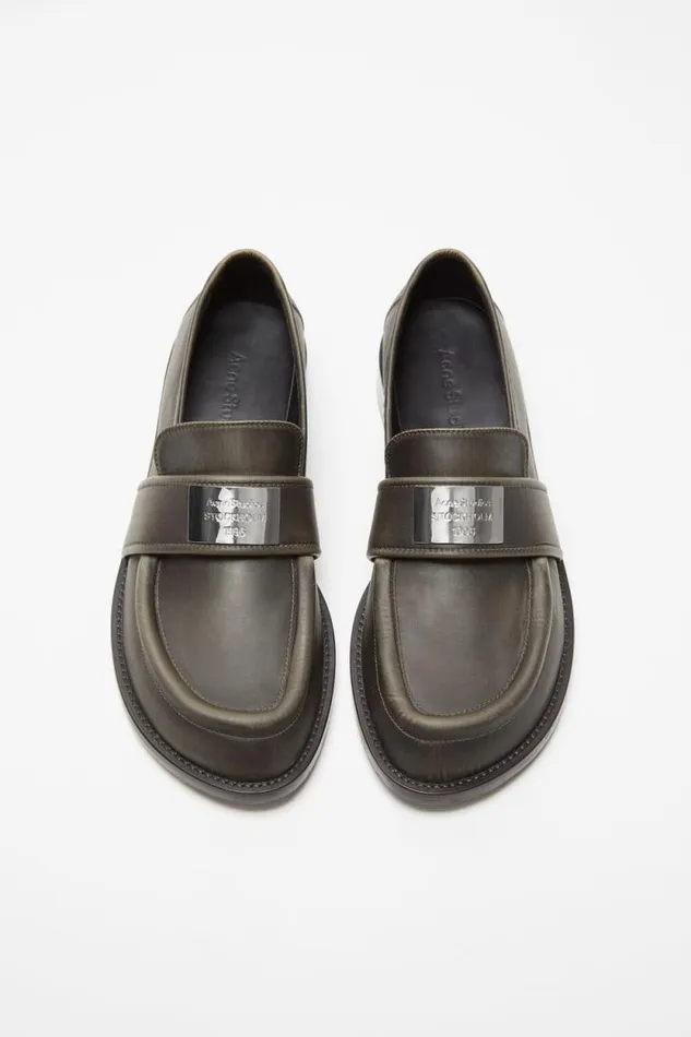 Acne Studios Leather Loafers Brown Woman Shoes