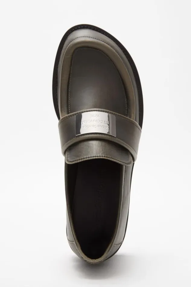 Acne Studios Leather Loafers Brown Woman Shoes