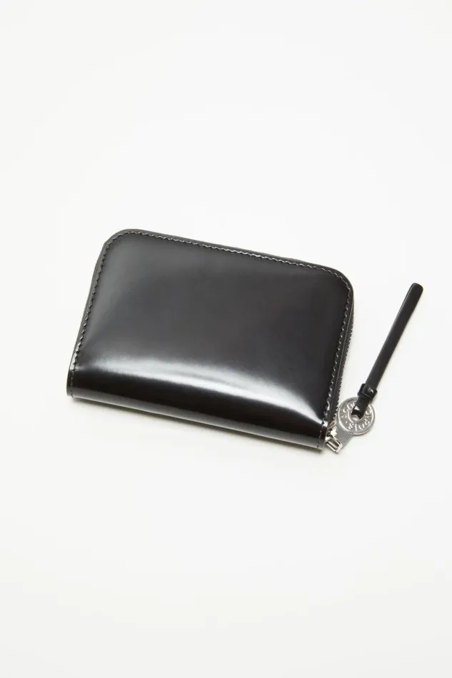 Acne Studios Leather Zip Wallet Black Woman Small Leather Goods