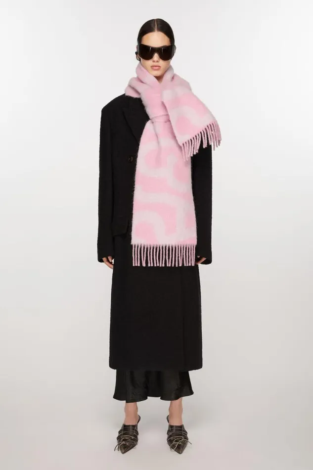 Acne Studios Logo Scarf Pink Man Scarves